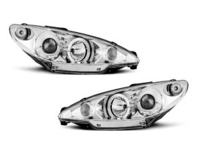 Faruri Angel Eyes compatibile cu PEUGEOT 206 1998-2002 Interior Crom