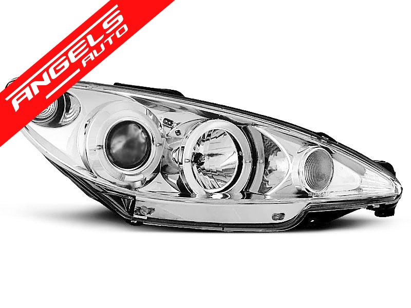 Faruri Angel Eyes compatibile cu PEUGEOT 206 Crom - imagine 2