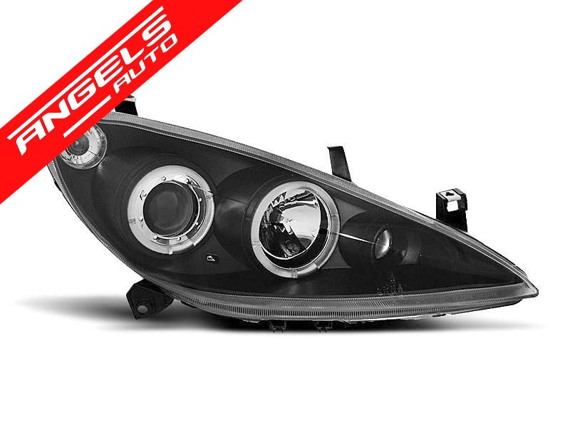 Faruri Angel Eyes compatibile cu PEUGEOT 307 2001-2005 Negru - imagine 2