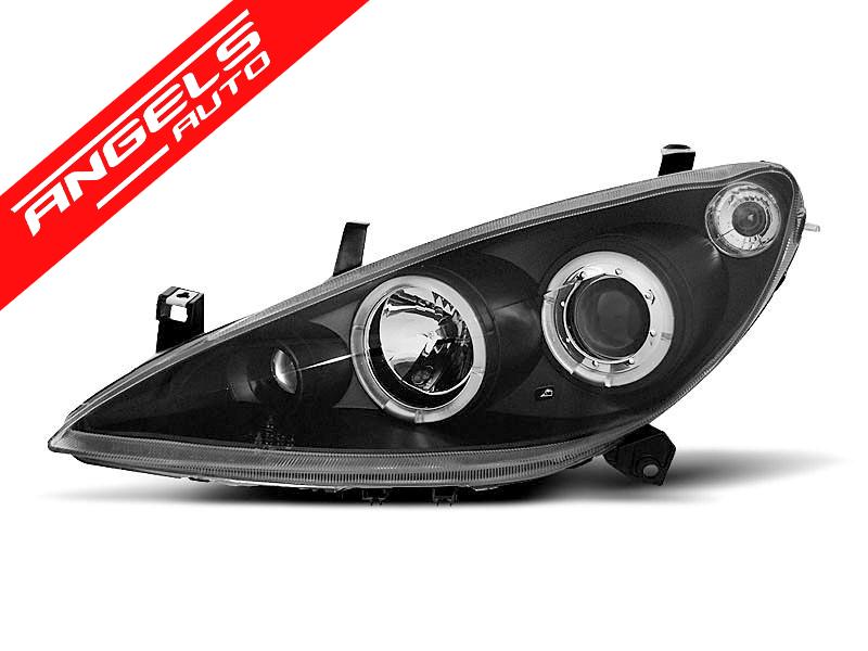 Faruri Angel Eyes compatibile cu PEUGEOT 307 2001-2005 Negru - imagine 3