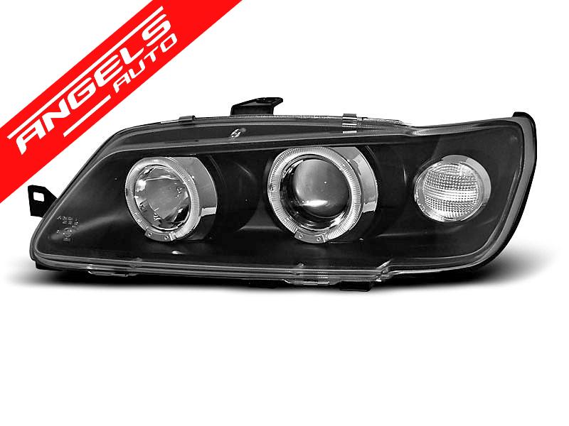 Faruri compatibile cu PEUGEOT 306 02.93-04.97 ANGEL EYES Negru - imagine 3