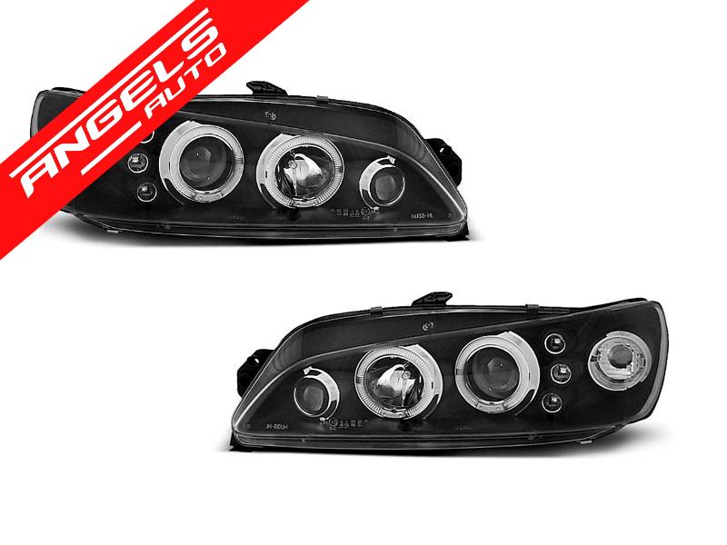 Faruri Angel Eyes compatibile cu PEUGEOT 306 1997-2001 Negru