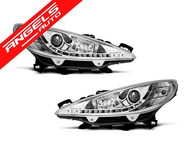 Faruri LED compatibile cu PEUGEOT 207 2006-2012 Crom