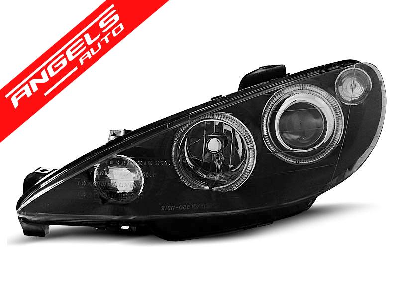 Faruri compatibile cu PEUGEOT 206 02-ANGEL EYES Negru - imagine 3