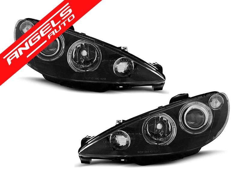 Faruri compatibile cu PEUGEOT 206 02-ANGEL EYES Negru