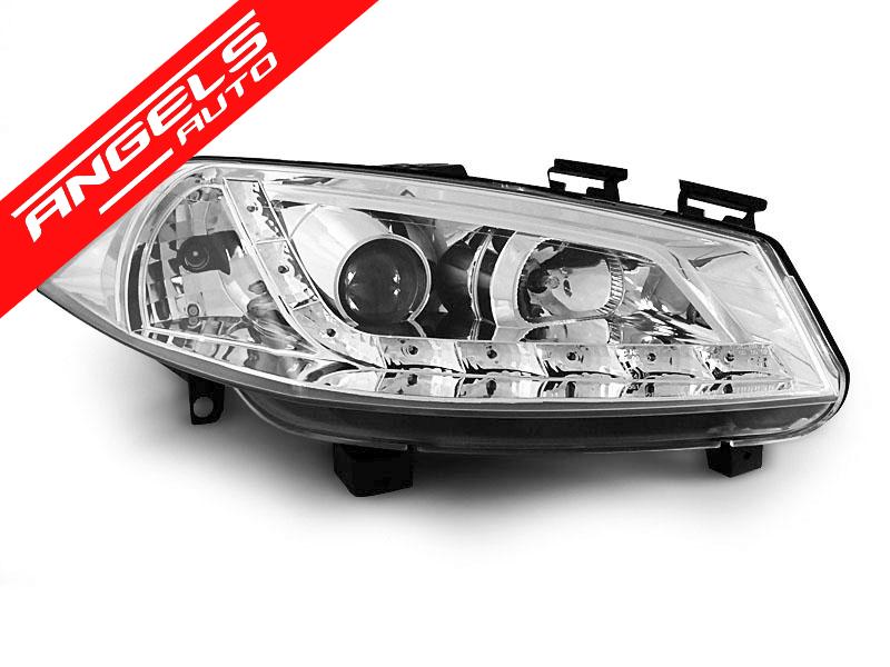 Faruri LED compatibile cu Renault Megane II 2002-2005 Crom - imagine 3