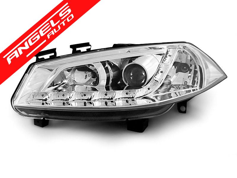 Faruri LED compatibile cu Renault Megane II 2002-2005 Crom - imagine 4