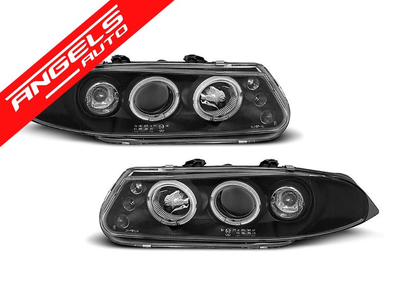 Faruri Angel Eyes compatibile cu Rover 200 1995-2000 Negru