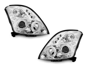 Faruri Angel Eyes compatibile cu SUZUKI Swift 2005-2010 Crom