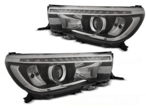 Faruri compatibile cu Toyota HILUX 16- LED PROJECTOR TRUE DRL Negru