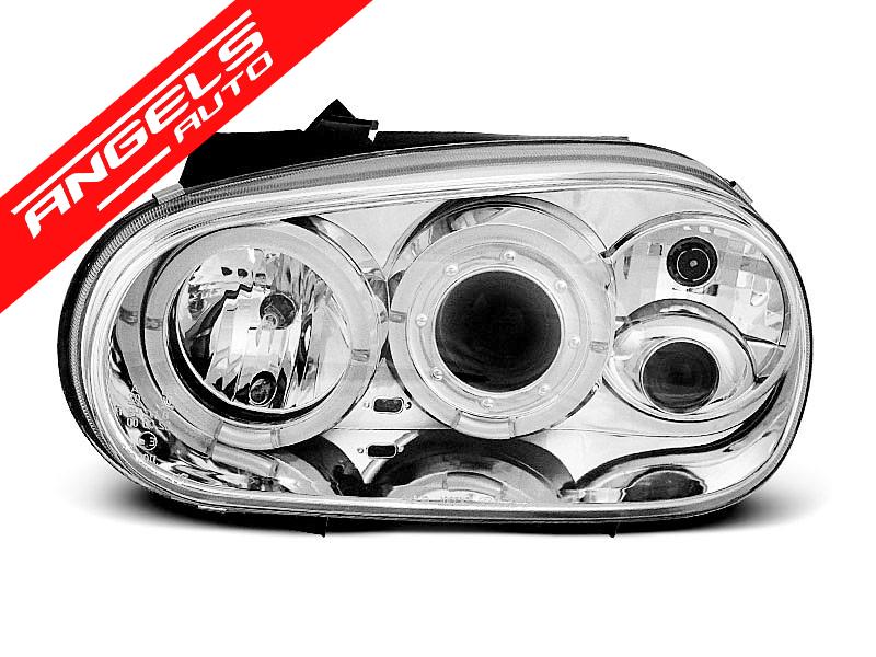 Faruri ANGEL EYES compatibile cu VW compatibile cu Golf 4 Model Crom - imagine 3