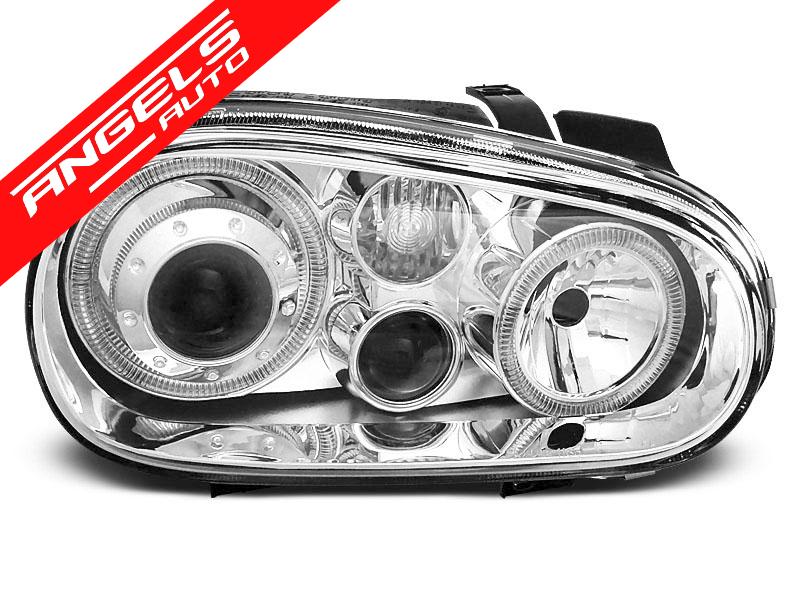 Faruri ANGELEYES compatibile cu VW compatibile cu Golf 4 Crom - imagine 2