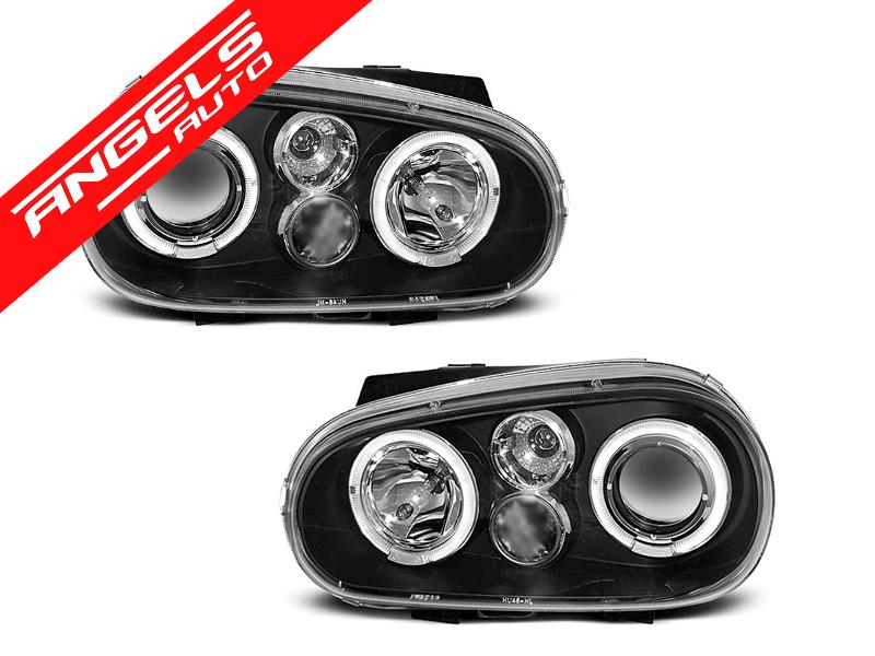 Faruri ANGEL EYES compatibile cu VW Golf 4 (09.1997-09.2003) Negru