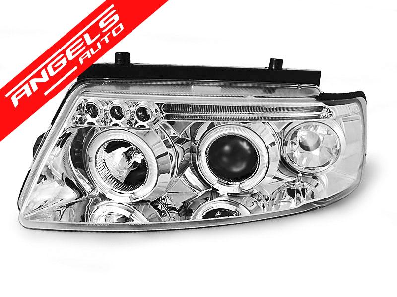 Faruri ANGEL EYES compatibile cu VW PASSAT B5 1996-2000 CHROME - imagine 2