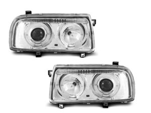 Faruri ANGEL EYES compatibile cu VW VENTO 92-98 CHROME