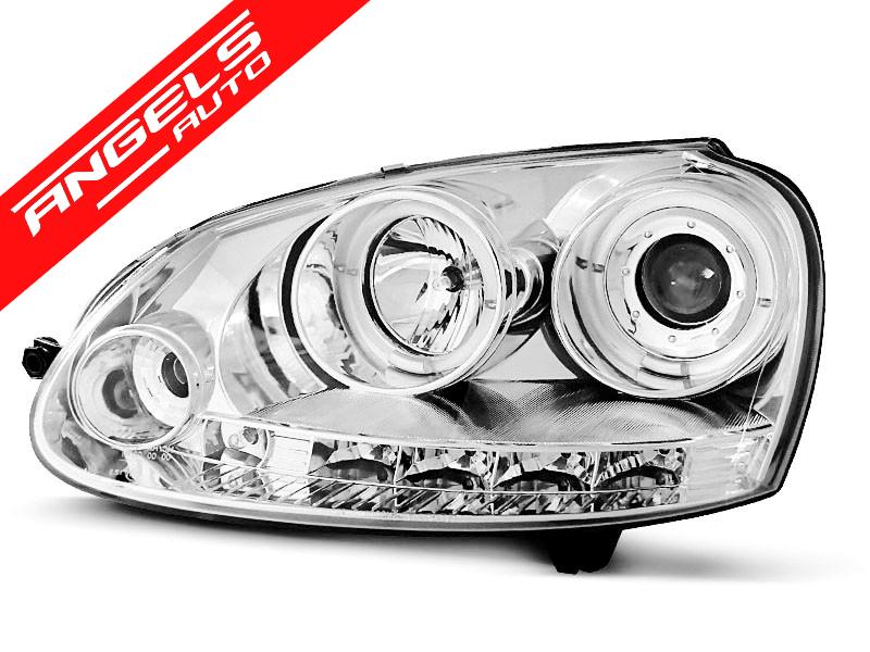 Faruri ANGEL EYES compatibile cu VW compatibile cu Golf 5 V Model Crom - imagine 2