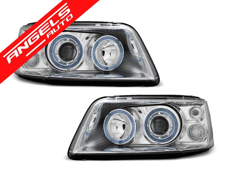 Faruri ANGEL EYES CHROME potrivite pentru compatibile cu VW T5 04.03-08.09