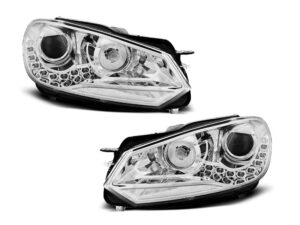 Faruri TRUE DRL CHROME potrivite pentru compatibile cu VW compatibile cu  Golf 6 10.08-12
