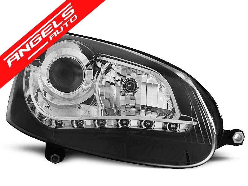 Faruri Proiectoare DAYLIGHT Negre compatibile cu VW compatibile cu Golf 5 (2003-2007) - imagine 2