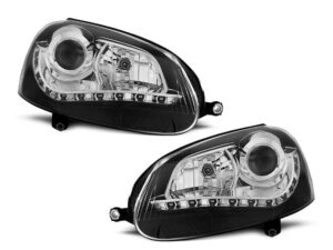 Faruri Proiectoare DAYLIGHT Negre compatibile cu VW compatibile cu Golf 5 (2003-2007)