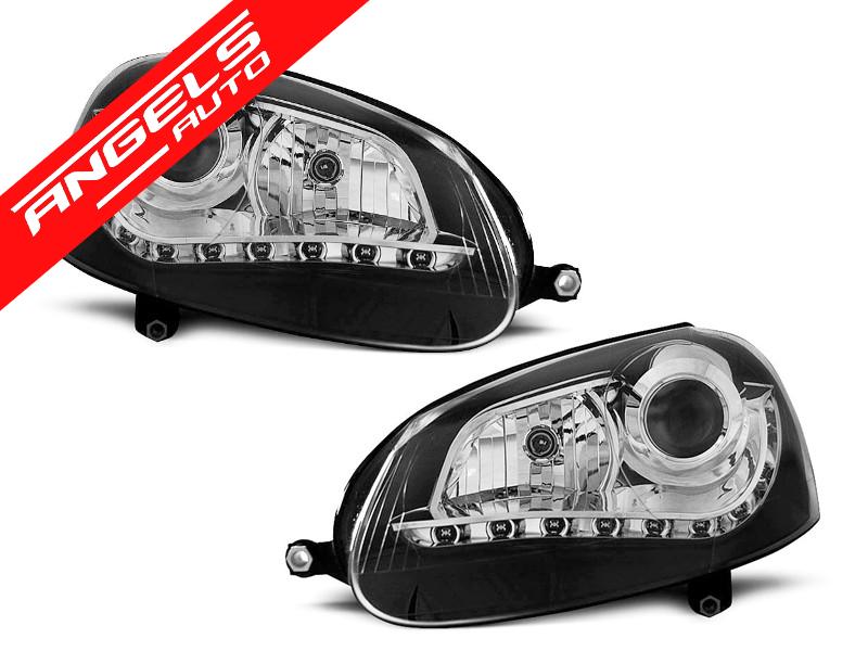 Faruri Proiectoare DAYLIGHT Negre compatibile cu VW compatibile cu Golf 5 (2003-2007)
