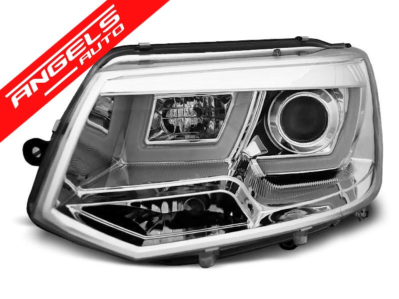 Faruri U-LED LIGHT compatibile cu VW T5 (2010-2015) Crom - imagine 3