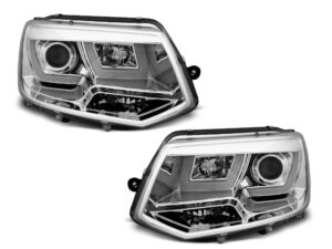 Faruri U-LED LIGHT compatibile cu VW T5 (2010-2015) Crom