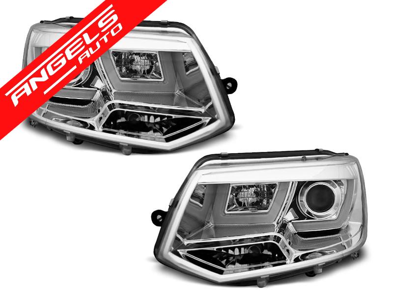Faruri U-LED LIGHT compatibile cu VW T5 (2010-2015) Crom