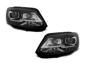 Faruri TRUE DRL Negru potrivite pentru compatibile cu VW TOURAN II 08.10-15