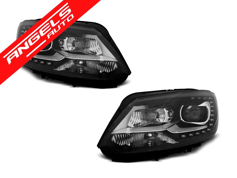 Faruri TRUE DRL Negru potrivite pentru compatibile cu VW TOURAN II 08.10-15