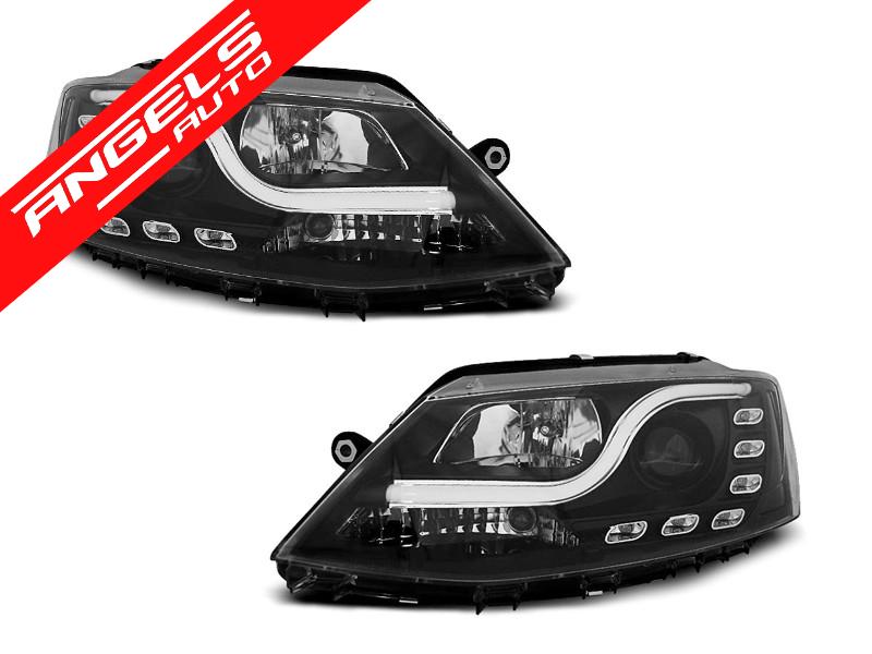 Faruri TUBE LIGHT DRL Negru potrivite pentru compatibile cu VW JETTA VI 1.11-18