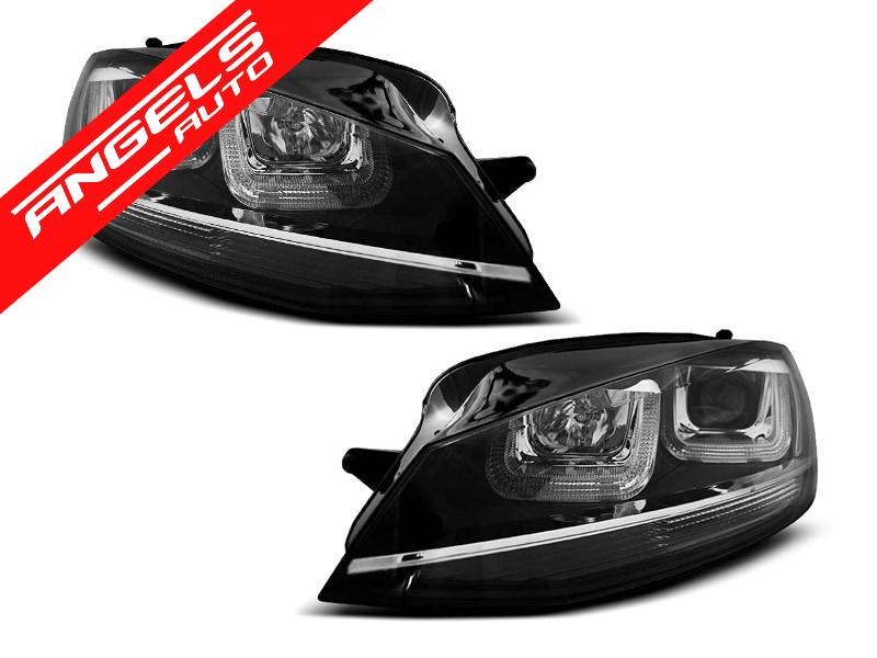 Faruri Angel Eyes U-LED LIGHT compatibile cu VW compatibile cu Golf 7 2012-2017 Black