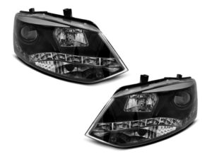 Faruri TRUE DRL Negru potrivite pentru compatibile cu VW POLO 6R 09-03.14