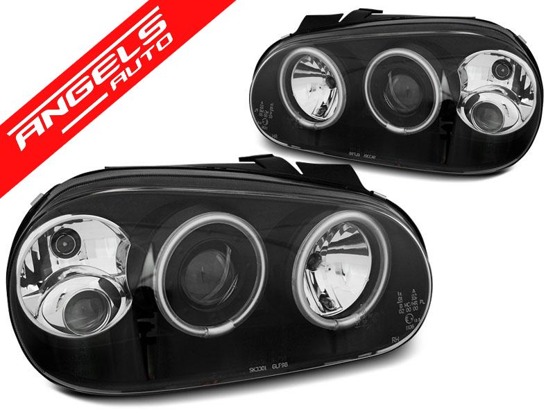 Faruri ANGEL EYES CCFL compatibile cu VW compatibile cu Golf 4 97-03 Negru