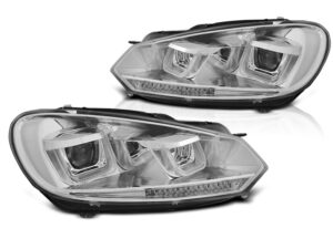 Faruri U-LED LIGHT DRL CHROME SEQ potrivite pentru compatibile cu VW compatibile cu Golf 6 08-12