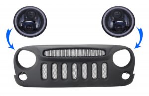 Grila Centrala cu Faruri Full LED CREE Dublu Proiector JK (2007+) Look