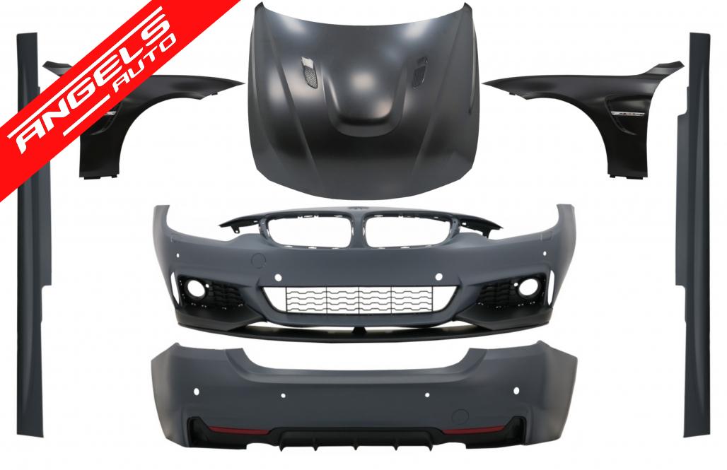 Pachet Exterior Complet compatibil cu BMW F32 F33 Look cu Aripi Laterale si Capota
