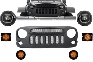 Kit Centrala si Lampi Semnalizare LED compatibil cu Jeep Wrangler JK (2007+) Look