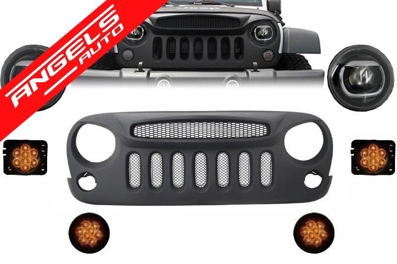 Kit Centrala si Lampi Semnalizare LED compatibil cu Jeep Wrangler JK (2007+) Look