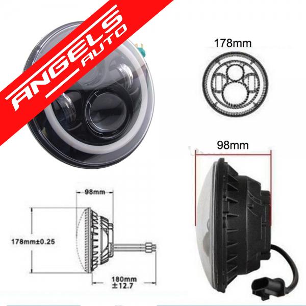 Grila cu Faruri LED CREE Angel Eye si Semnalizari compatibila cu Jeep JK 2007-2017 - imagine 4