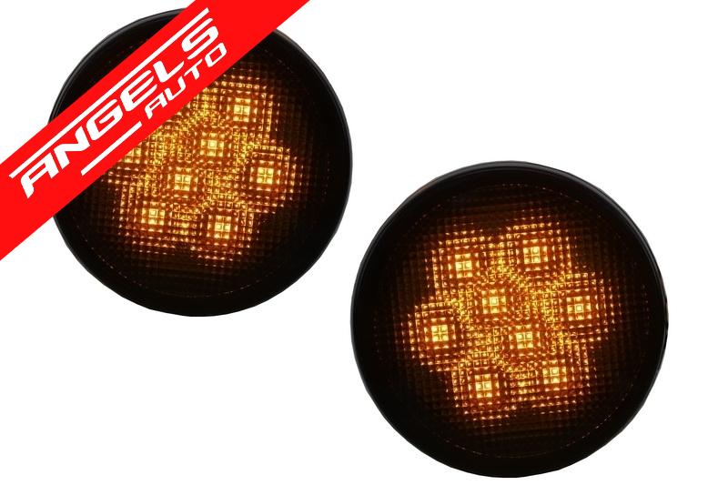 Grila cu Faruri LED CREE Angel Eye si Semnalizari compatibila cu Jeep JK 2007-2017 - imagine 7
