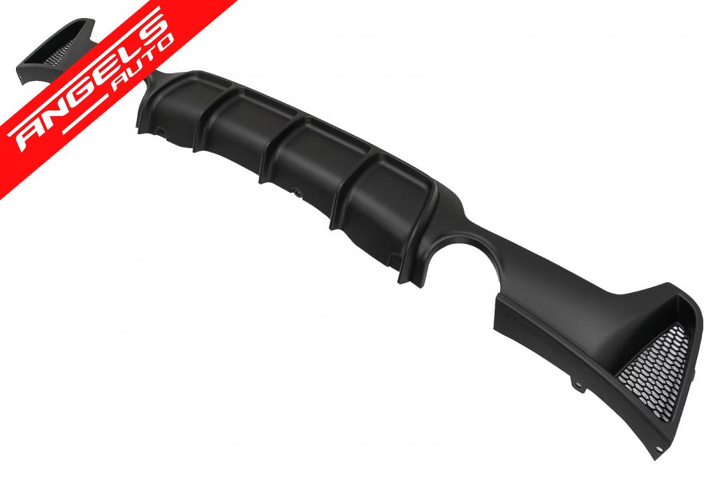 Difuzor Bara Spate Cu Evacuare Dubla compatibil cu BMW F32 F33 F36 (2013-up) Negru - imagine 3