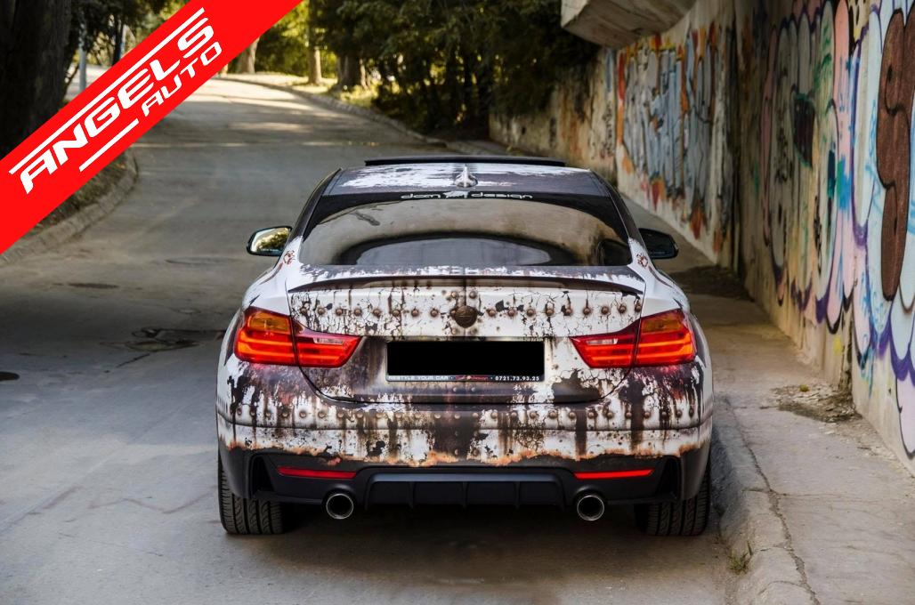 Difuzor Bara Spate Cu Evacuare Dubla compatibil cu BMW F32 F33 F36 (2013-up) Negru - imagine 7