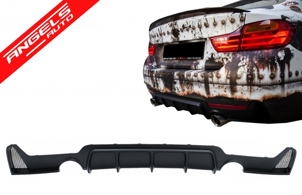 Difuzor Bara Spate Cu Evacuare Dubla compatibil cu BMW F32 F33 F36 (2013-up) Negru - imagine 8
