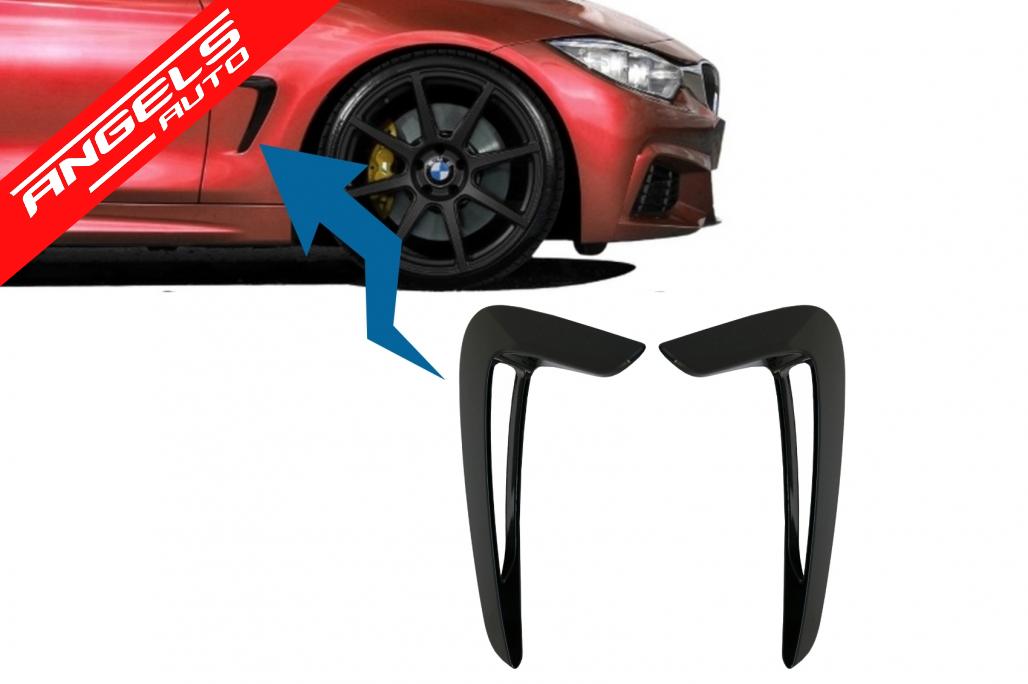 Grile Aripi Laterale compatibile cu BMW 4 Series F32 F33 F36 (2013-up) Negru Lucios - imagine 4