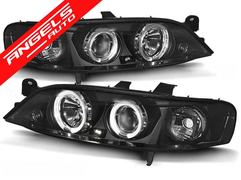 Faruri Angel Eyes compatibile cu Opel Vectra B 1995-1998 Negru - imagine 2