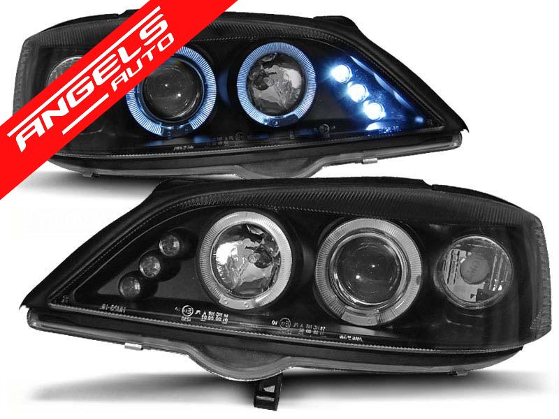 Faruri Angel Eyes compatibile cu Opel ASTRA G 1998-2004 Black - imagine 2