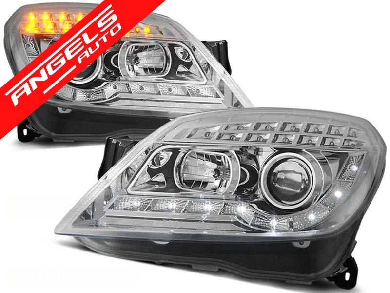 Faruri LED compatibile cu Opel Astra H 2004-2010 Crom Semnal LED - imagine 2