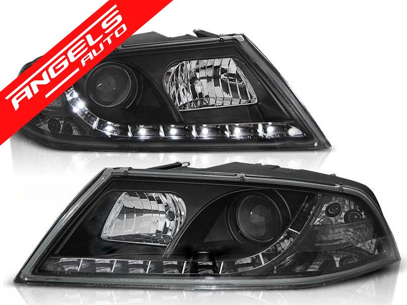 Faruri LED compatibile cu Skoda Octavia 2 2004-2008 Negru Xenon - imagine 2