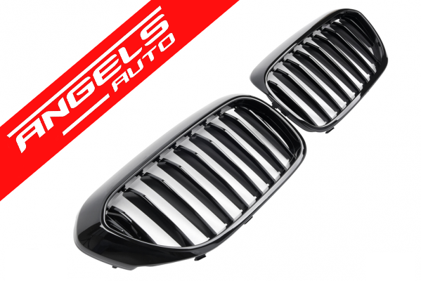 Grile Duble compatibile cu BMW Seria 5 G30 G31 (01.2017-06.2020) Sport Negru Lucios